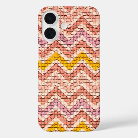 WHITE PINK YELLOW MOSAIC CHEVRONS Case-Mate iPhone CASE (Achterkant)