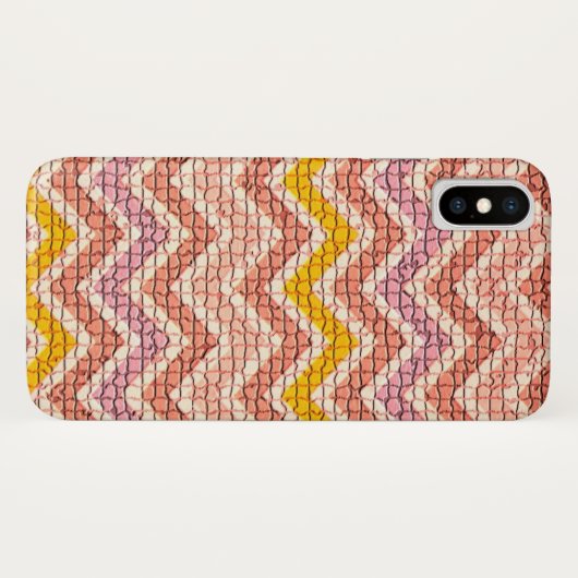WHITE PINK YELLOW MOSAIC CHEVRONS Case-Mate iPhone CASE (Achterkant (horizontaal))