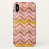 WHITE PINK YELLOW MOSAIC CHEVRONS Case-Mate iPhone CASE (Achterkant)