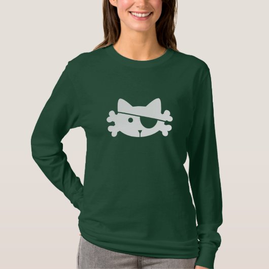 White Pirate Cat - t-shirt (Voorkant)