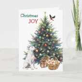 White Pit Bull, Bullfinch en Holiday Tree Kaart (Voorkant)