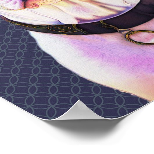 White Pit Bull Dog Graphic Art Poster (Hoek)