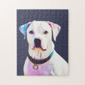 White Pit Bull Dog Graphic Art Puzzel (Verticaal)