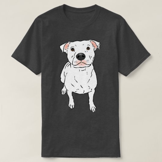 White Pit Bull, White Pittie, Pit Bull Lover, Pit T-shirt (Design voorkant)