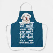 White Pitbull Dog Elke snack die je maakt Schort (Voorkant)