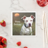 White Pitbull Paper Napkins Servet (Insitu)