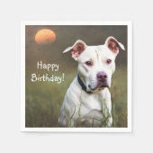 White Pitbull Paper Napkins Servet (Voorkant)