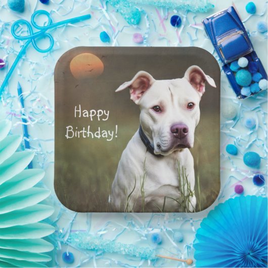 White Pitbull Papieren Bordje (Feest)