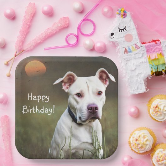 White Pitbull Papieren Bordje (Feest)