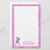 White Pitbull Puppy Briefpapier (Voorkant / Achterkant)