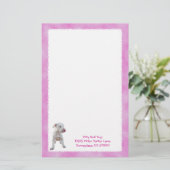 White Pitbull Puppy Briefpapier (Staand voorkant)