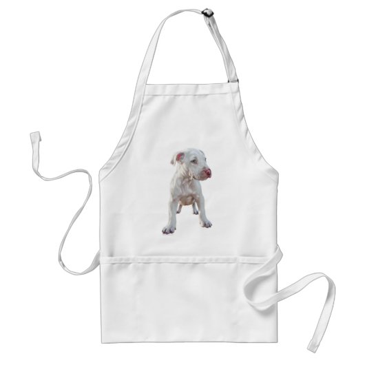White Pitbull Puppy Standaard Schort (Voorkant)