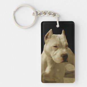 White Pitbull Sleutelhanger