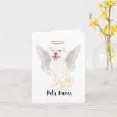 White Pitbull Staffy Sympathie Memorial Kaart (Gele Bloem)