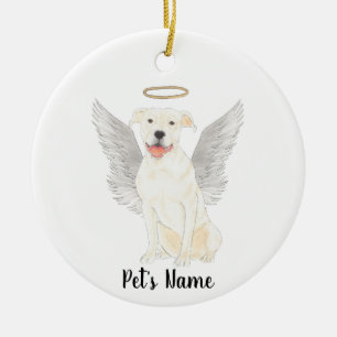 White Pitbull Staffy Sympathie Memorial Keramisch Ornament
