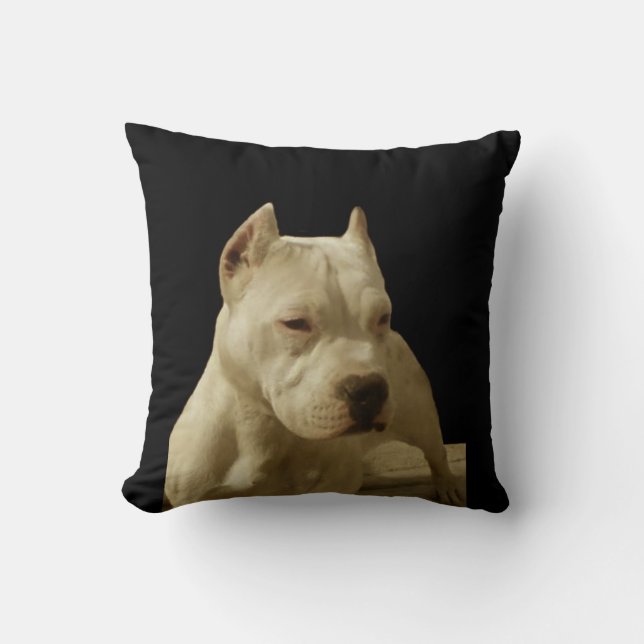 White Pitbull Terrier Kussen (Voorkant)
