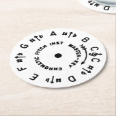 White Pitch Pipe Round Paper Onderzetter (Gebogen)