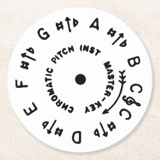 White Pitch Pipe Round Paper Onderzetter (Voorkant)