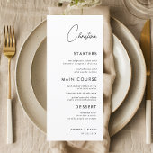White Place Card Menu met aangepaste gastennaam