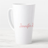 White Plain Modern Handschrift Jouw naam Latte Mok (Linkerhoek)