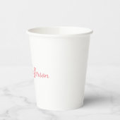 White Plain Modern Handschrift Jouw naam Papieren Bekers (Links)