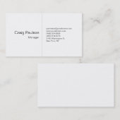 White Plain Simple Modern Style-Visitekaartje Visitekaartje (Voorkant / Achterkant)