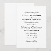 White Plain Simple Wedding Invitation Kaart (Voorkant / Achterkant)