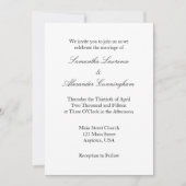 White Plain Simple Wedding Invitation Kaart (Voorkant)
