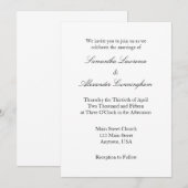 White Plain Simple Wedding Invitation Kaart (Voorkant / Achterkant)