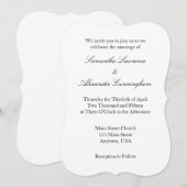 White Plain Simple Wedding Invitation Kaart (Voorkant / Achterkant)