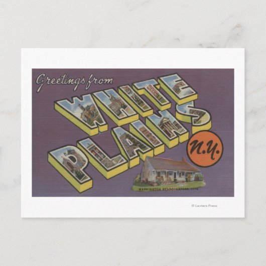 White Plains, New York - Large Letter Scenes Briefkaart (Voorkant)