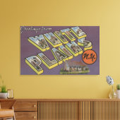 White Plains, New York - Large Letter Scenes Canvas Afdruk (Insitu (Woonkamer))
