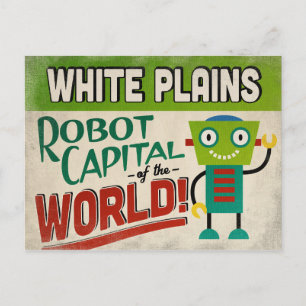 White Plains New York Robot - Funny  Briefkaart