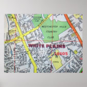 White Plains, NY  Map Poster (Voorkant)