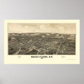 White Plains, NY Panoramic Map - 1887 Poster (Voorkant)