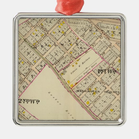 White Plains wards 1-2, New York Metalen Ornament (Voorkant)