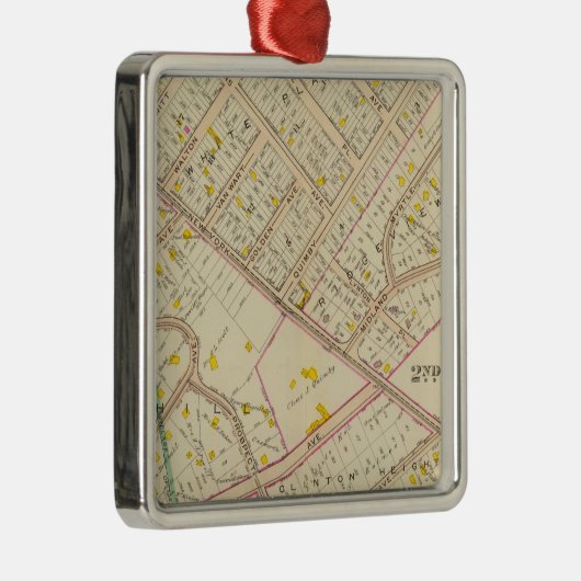 White Plains wards 2-3, New York Metalen Ornament (Rechts)