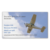 White Plane Flight School Instructor Pilot Magnetisch Visitekaartje (Voorkant)