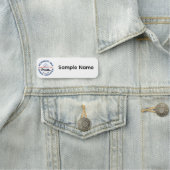 White Plastic SAMOA Name Tag (In situ)