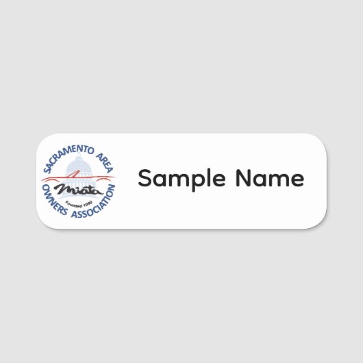 White Plastic SAMOA Name Tag (Voorkant)