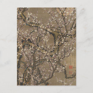 White Plum Blossom en Moon van Ito Jakuchu Briefkaart