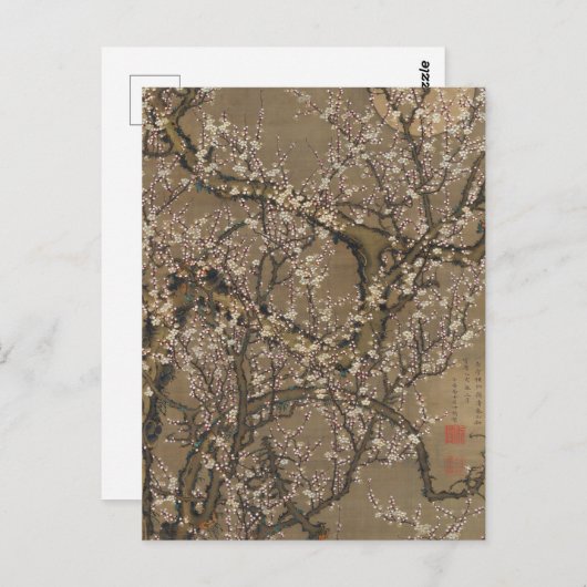 White Plum Blossom en Moon van Ito Jakuchu Briefkaart (Voorkant / Achterkant)