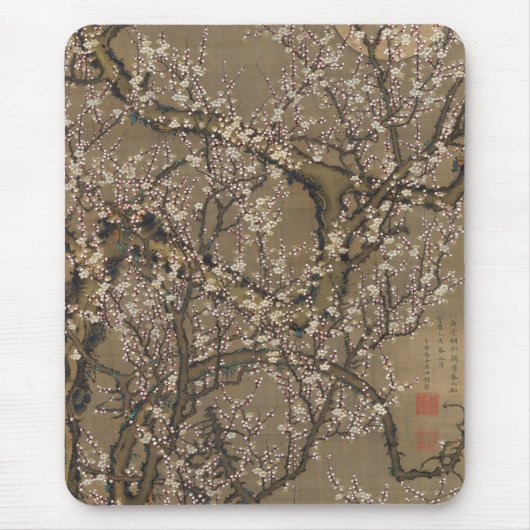 White Plum Blossom en Moon van Ito Jakuchu Muismat (Voorkant)