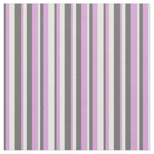White, Plum & Dim Grey Stripes/Lines Pattern Stof (Close Up)