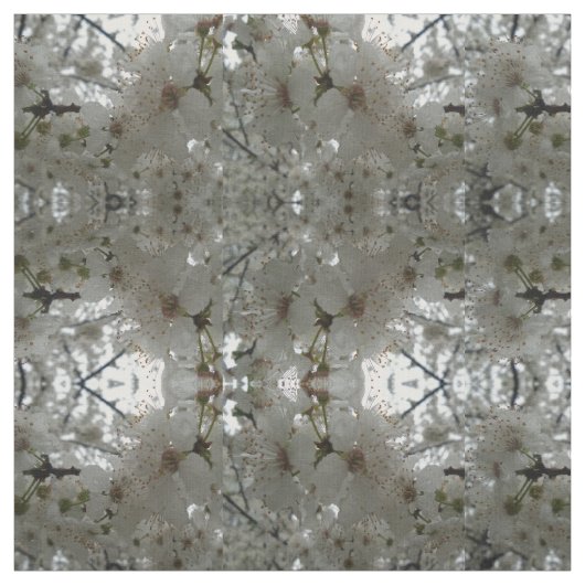 White Plum Flower Fabric Stof (Swatch)