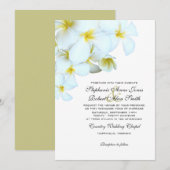 White Plumeria Beach Wedding Invitations Kaart (Voorkant / Achterkant)