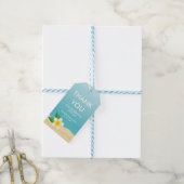 White Plumeria Flower Beach Wedding Bedankt Cadeaulabel (Met Touw)
