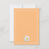 White Plumeria Flower, Golden Sunset, Bedankt Kaart (Achterkant)