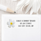 White Plumeria Flower on Yellow, Modern Wedding Etiket (Insitu)