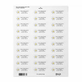 White Plumeria Flower on Yellow, Modern Wedding Etiket (Full Sheet)